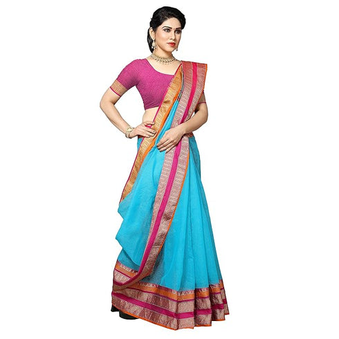 Sidhidata Women'S Temple Border Kota Doria Cotton Manipuri Saree